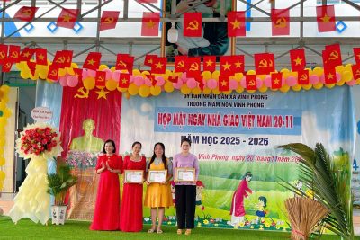 Trong không khí tưng bừng của tháng 11, ngày Nhà Giáo Việt Nam 20/11, chúng ta cùng gặp mặt tại đây để dành tặng những lời tri ân sâu sắc nhất tới những người đã dạy dỗ và chăm sóc các bé từ những ngày đầu tiên. Trường mầm non Vĩnh Phong